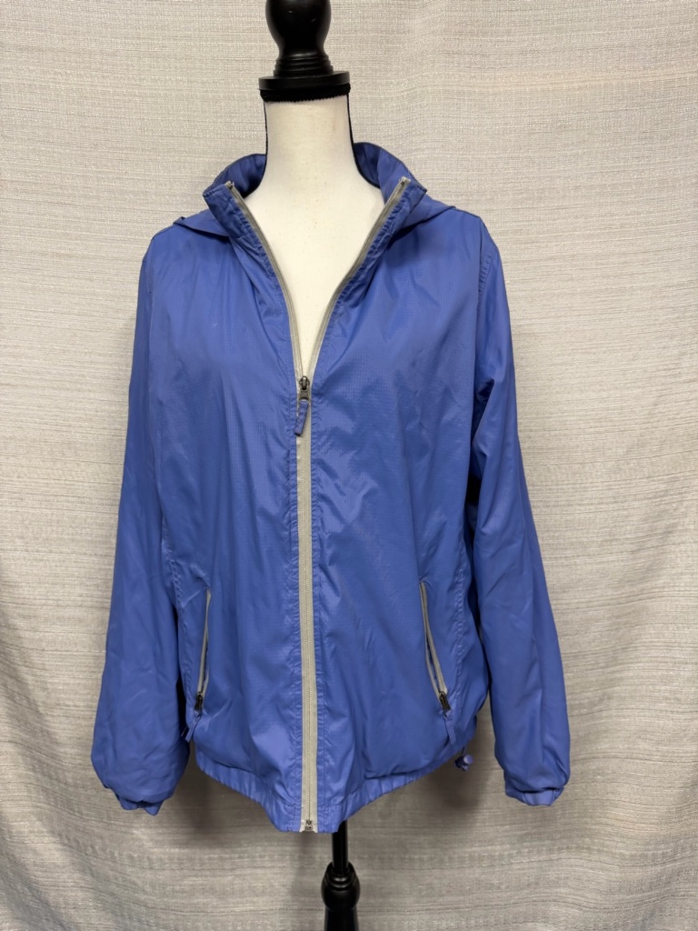 Faded Glory Periwinkle Blue Hooded Bomber Jacket